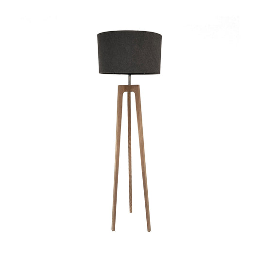 Woodka Interiors Ash Natural Tripod Floor Lamp with Shade - Floor Lamps for Home Decor