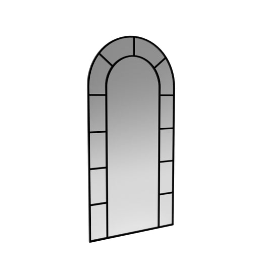 Black full lenfht mirror with a metal arched frame