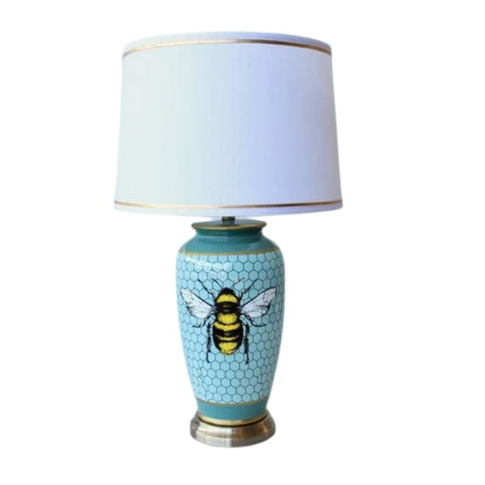 Ceramic Lamp with Honeycomb Bee design