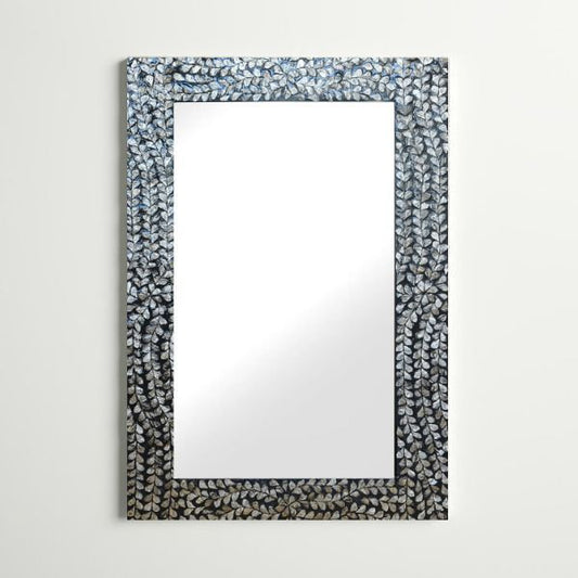 Flower Rectangle Mirror - Textured Frame
