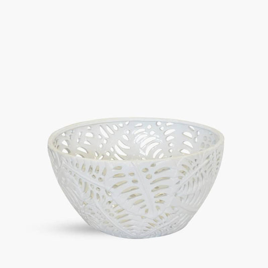 Ceramic Monstera Bowl White