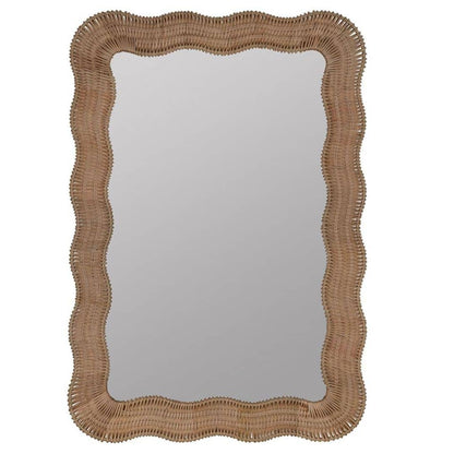 rectangular mirror with wicker frame