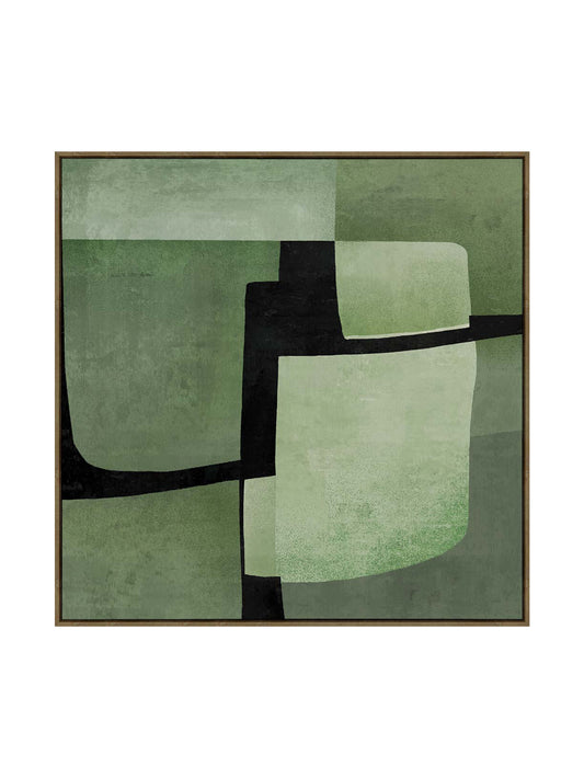 Cubist Cascade Wall Art Vibrant Green