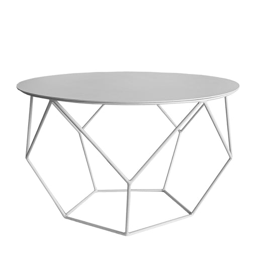 Facet white Metal Coffee Table a stunning round metal coffe table