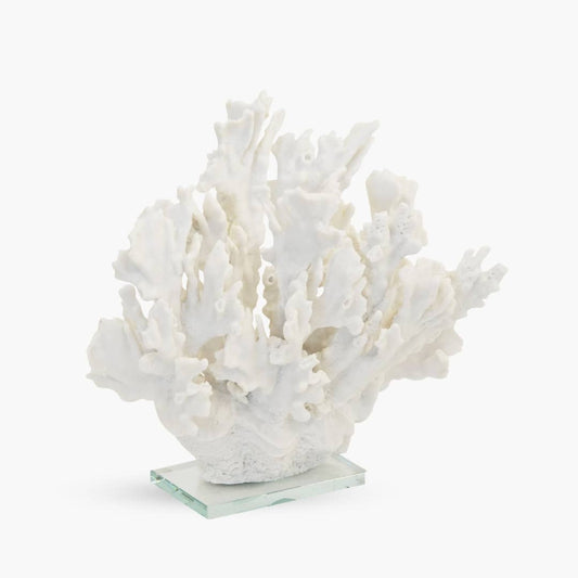 Fox Coral Decor Object On Stand - 40cm