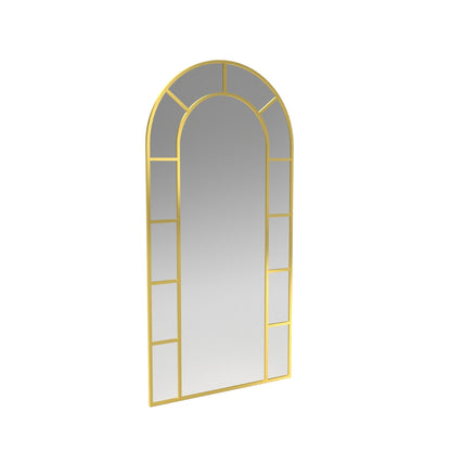 Full Length Mirror - Arch Metal Frame gold side view