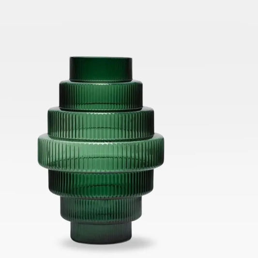 Textured green vase