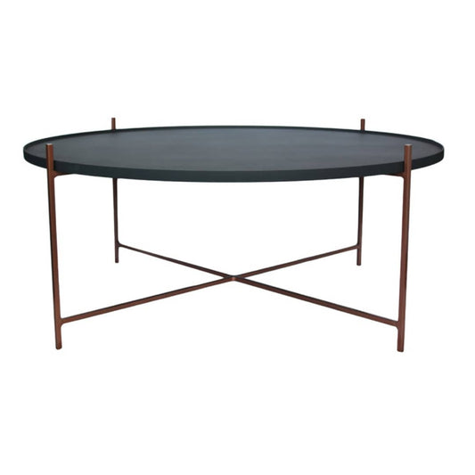 By Woodka Interiors the Lavish Floating Coffee Table Copper base and saddlewood top