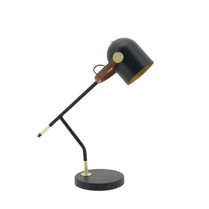  Desk Lamp - Leather Bound Angled in Black