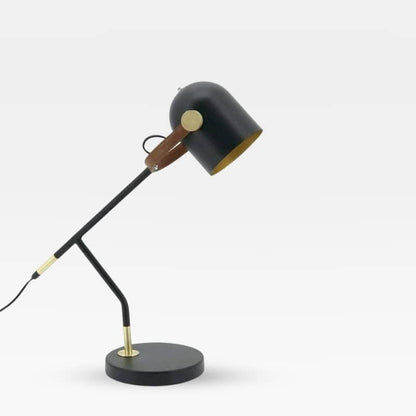  Desk Lamp - Leather Bound Angled in Black
