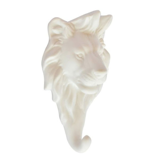Porcelain Lion Coat Hook in white by woodka interiors 