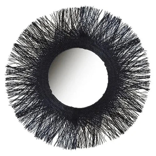 Matahari Black Round Mirror Textured Frame 