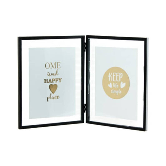 Metal Black Double Picture Frame