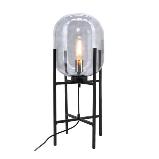 Pedestal Smokey Table Lamp