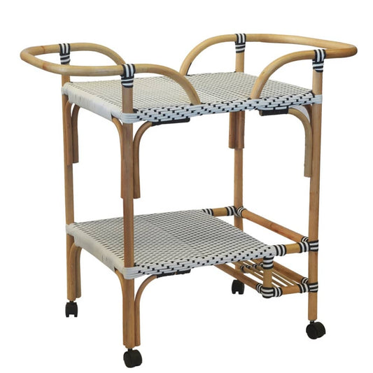 Rattan Bistro Serving & Drinks Trolley by Woodka Interiors 