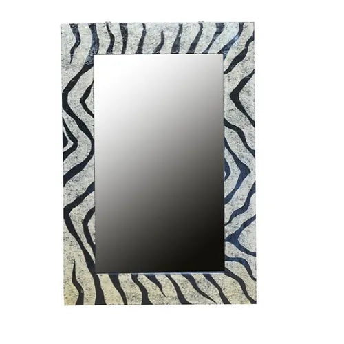Rectangle Wall Mirror with a Zebra frame