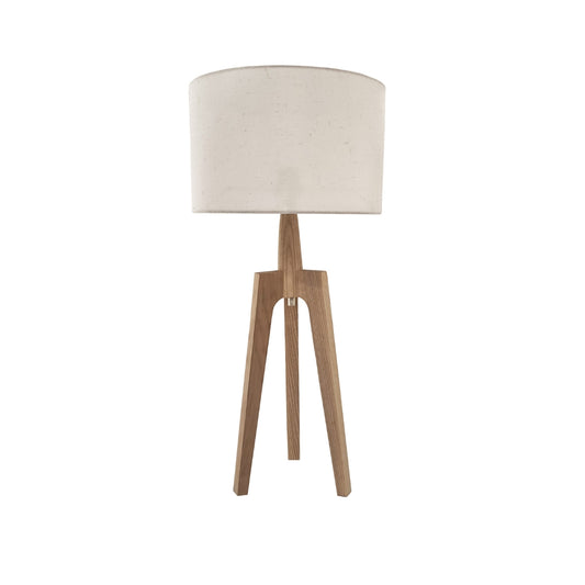 Trifecta Wooden Table Lamp With Drum Shade