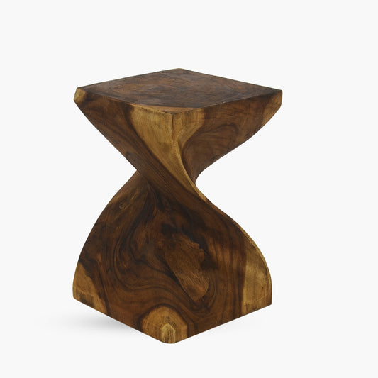 By Woodka interiors the Twist Wooden Stool in a Natural colour