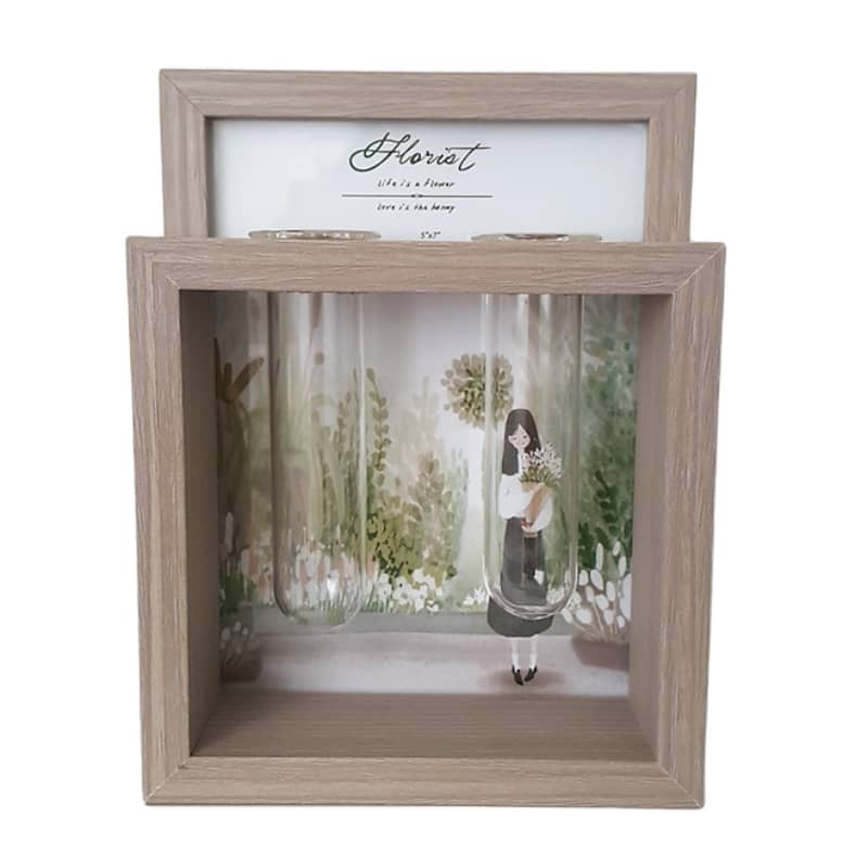 Wooden Flora Picture Frame for photos and flowers