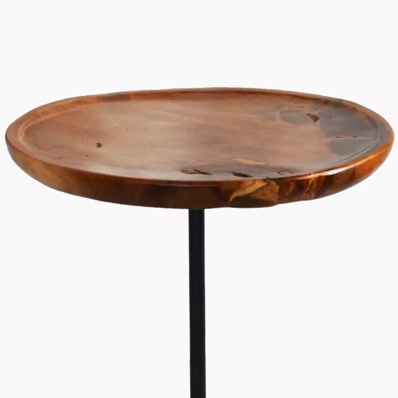 Temon Concrete and Wood Side Table - 43cm acacia wood top