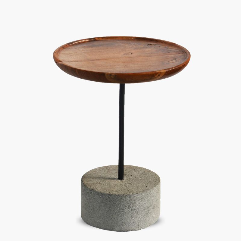 Temon side tableTemon Concrete and Wood Side Table - 43cm