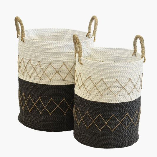 Black and White Basket Set Of 2