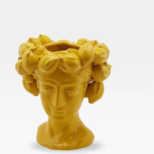 Yellow lemon head vase