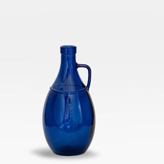 Glass Handled Vase Blue 26cm