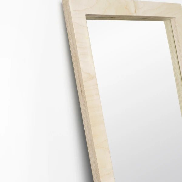 Floor Mirror With  a Birch Wood Frame