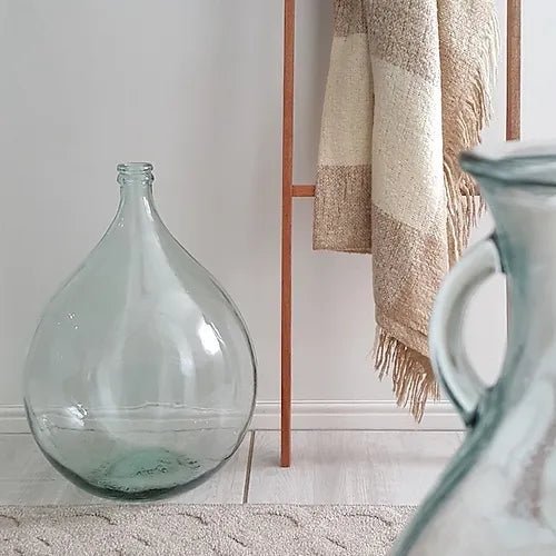 Large recycled glass vase Floor vase